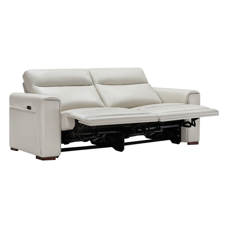 Hokku Designs Ollie Genuine Leather Power Wall Reclining Sofa